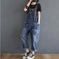 Big Vintage Pocket Suspender Jeans Trousers - Women's Casual Denim Harem Pants