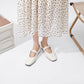 Women Supportive Mary Jane Flats - Square Toe, Leather