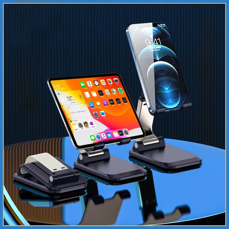 Foldable Aluminum Mobile Phone & Tablet Stand - Comfort-Grip Desk Holder for iPad, iPhone, Adnroid Accessories