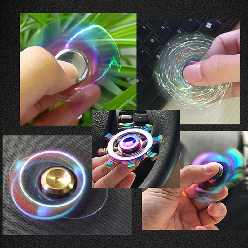 Spinner Fidget Metal Toy Rainbow Spinner R118 60mm Stress Relief for Adults and Kids