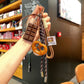 Rope Woven Bowknot Keychain With Cute Pastry Charms