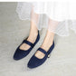 Women Stretchy Mary Jane Flats - Ribbed Knit For Spring