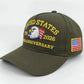 unisex Breathable baseball cap - Eagle-embroidered, flag-patch, six-panel curved-brim, cotton crown, 250th anniversary