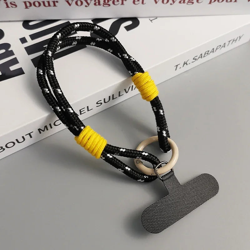 Universal Mobile Phone Lanyard with Anti-Loss Wrist Strap & Accessories - Trendy Two-Strand Design