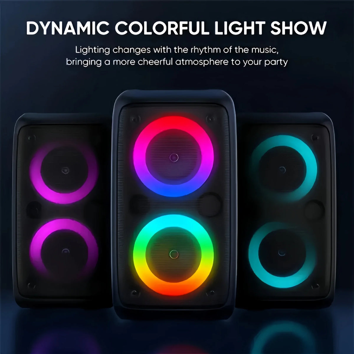 Karaoke2025 Edition Speaker Travel-Friendly Bluetooth System With Microphone And LED Lights For Household Parties Fall