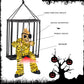 Skull Halloween Decoration Hangable Prisoner Cage Prop Fall 2025 Spooky Indoor Hanging Decor Ready To Hang