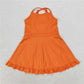 knee-length, cotton-elastane, casual wear for active play – Plush girls' knit dress