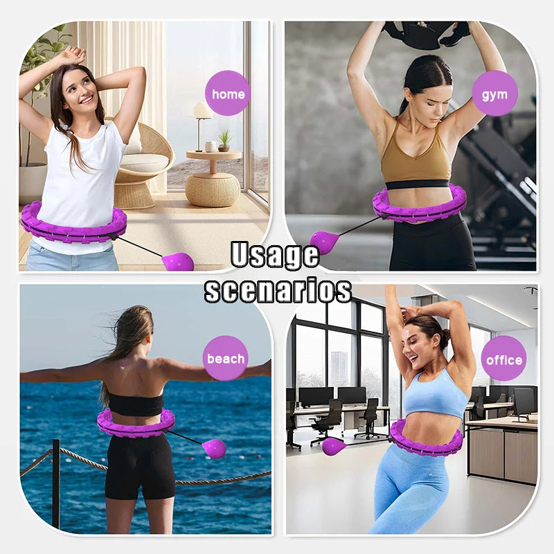Waist Massager Weight Loss Cardio Training 2026 – Smart Flexible Fitness Hula Hoop 24-Section