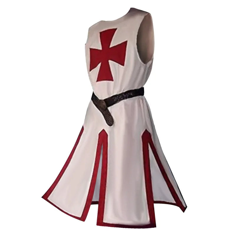 Knights Templar Crusader Cosplay Costume - Authentic Tunic & Cape Kit for Halloween