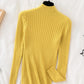 Flattering Stretchy Women Ribbed Sweater - Mock Neck, Knit