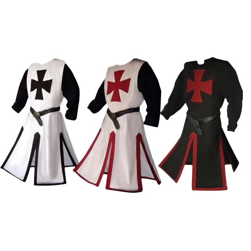 Knights Templar Crusader Cosplay Costume - Authentic Tunic & Cape Kit for Halloween