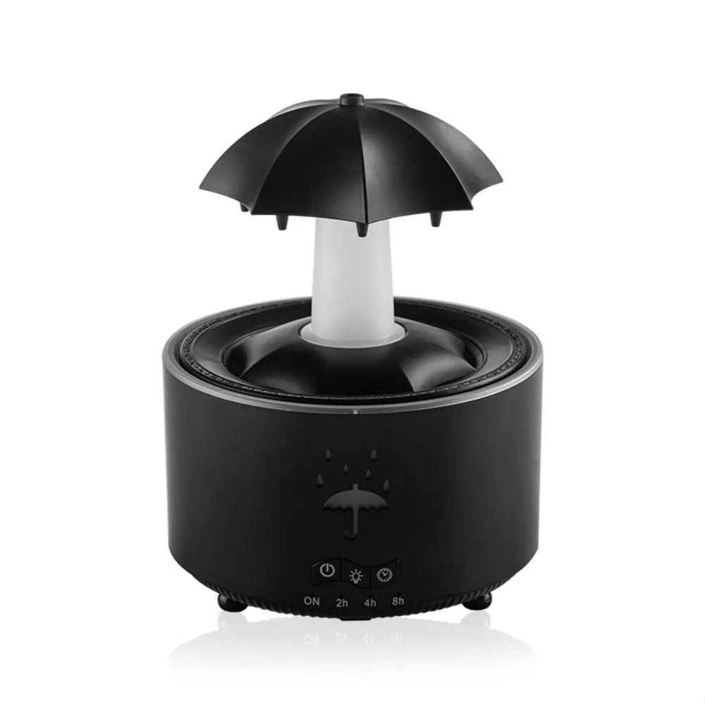 Rotating Umbrella Water Drop Humidifier with Night Lights, Essential Oil Aroma Diffuser for Household, Mute Spray, 300ML Capacity