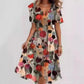 Deep Sexy V-neck Print Women's Summer Dresses - Elegant Swing Party Office Wear