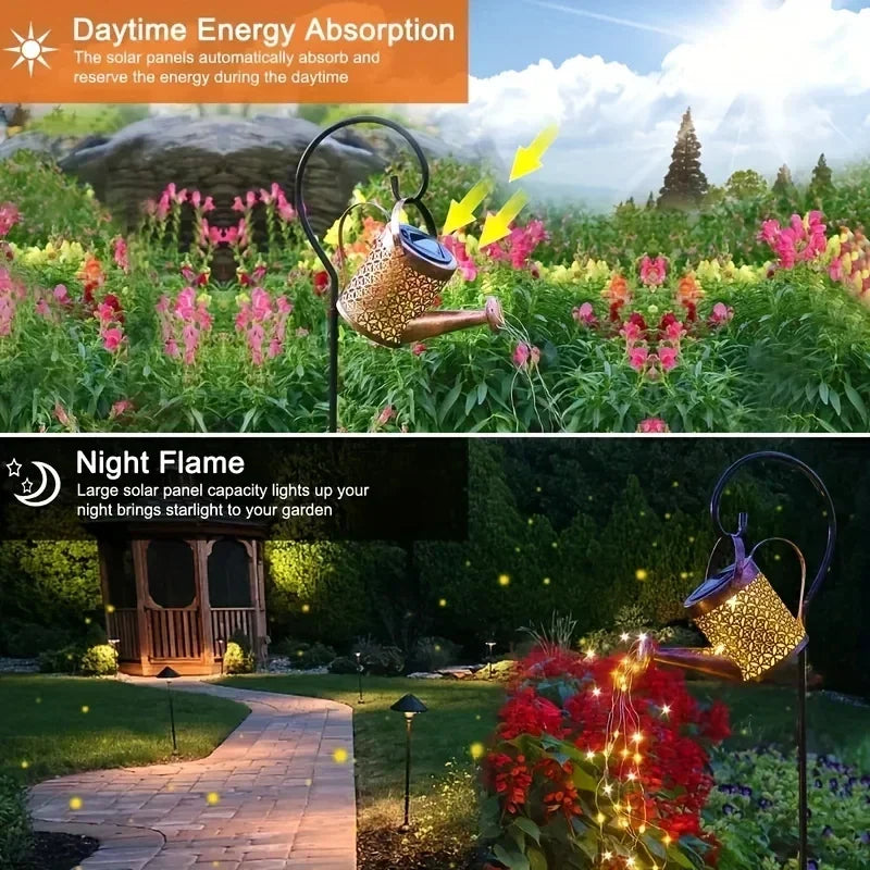 Solar Watering Can Light Retro Metal Hanging Lantern Outdoor Garden Decor Summer 2025 Water-Resistant Whimsical