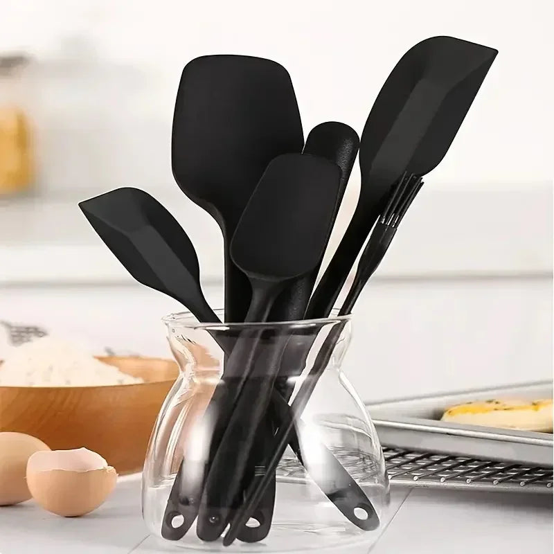 6 Pieces Silicone Spatula Kit Non Stick Heat Resistant Tools for Cooking Baking Mixing