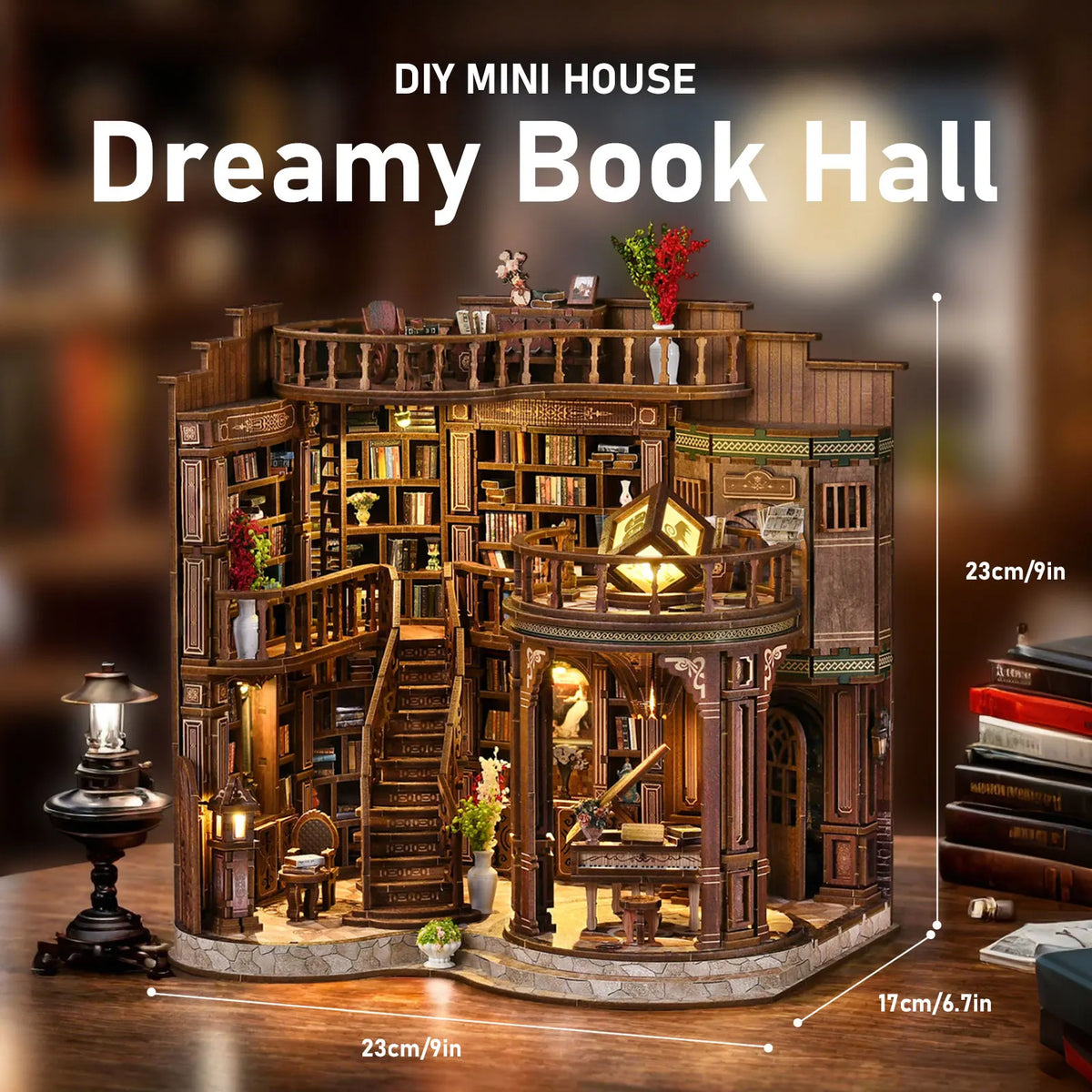 Dollhouse Miniature DIY Wooden Book House Kit Cozy Fall 2025 Room Decor, Handmade Architectural Model Gift