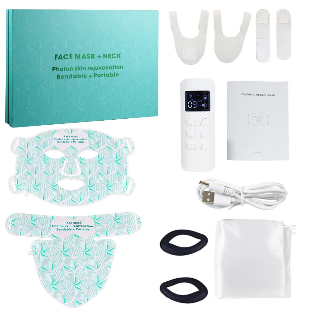 Facial2026 Edition LED Mask With Neck Red Light Infrared Therapy For Anti Aging Skin Rejuvenation Holiday Gifts