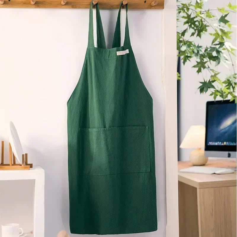 Apron Cotton Linen Minimalist Japanese Korean Kitchen And Florist Apron Fall 2025 Breathable Sturdy