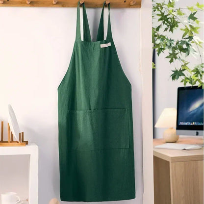 Apron Cotton Linen Minimalist Japanese Korean Kitchen And Florist Apron Fall 2025 Breathable Sturdy