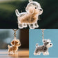 Hair Dog Keepsake Keychain Pendant Clear Resin Charm