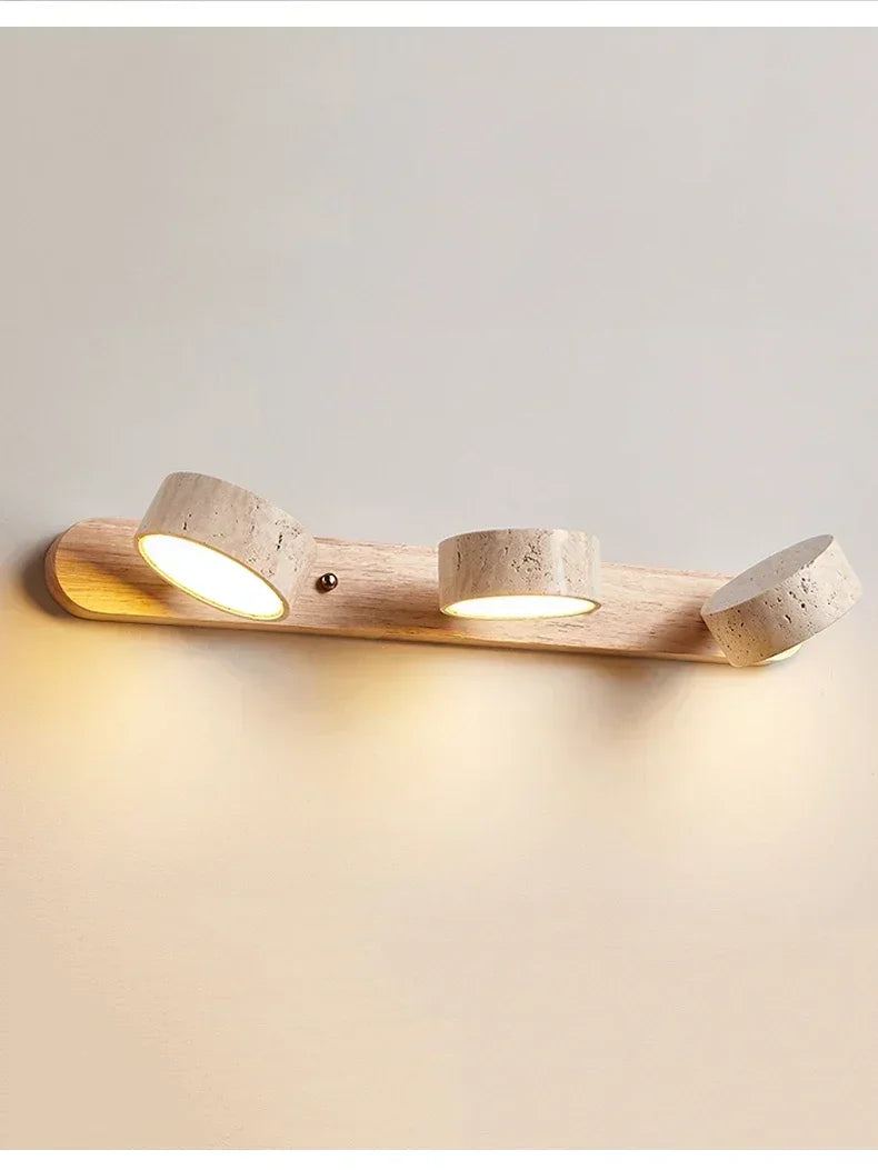 Wabi Japandi Sabi Round LED Wall Light With Mirror Bathroom