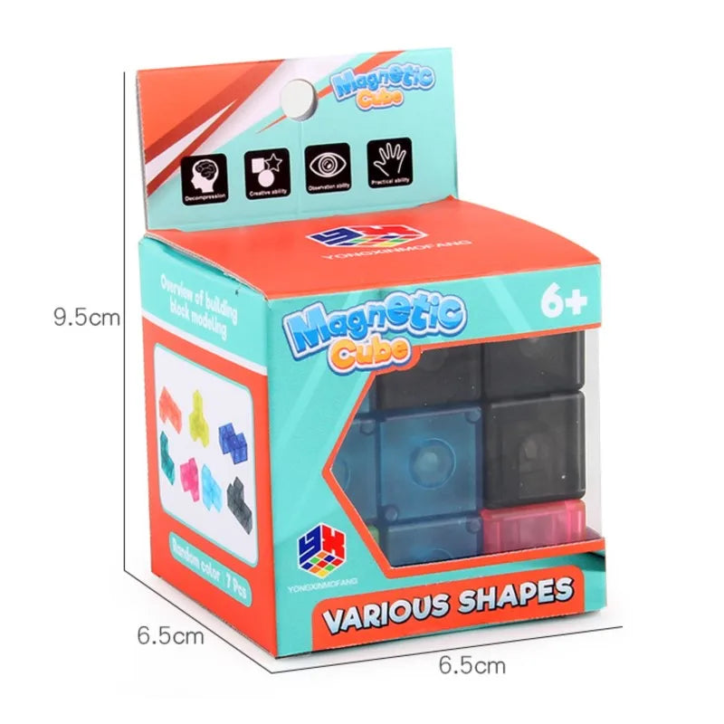 Magnetic Removable Cube Building Blocks - Educational Fidget Puzzle Toy for Kids, Fun Gift for Early Learning