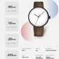 leather strap, round dial, minimalist everyday timepiece – Timeless unisex quartz wristwatch