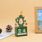 Wooden Christmas Countdown Calendar Ornament Tabletop Decor