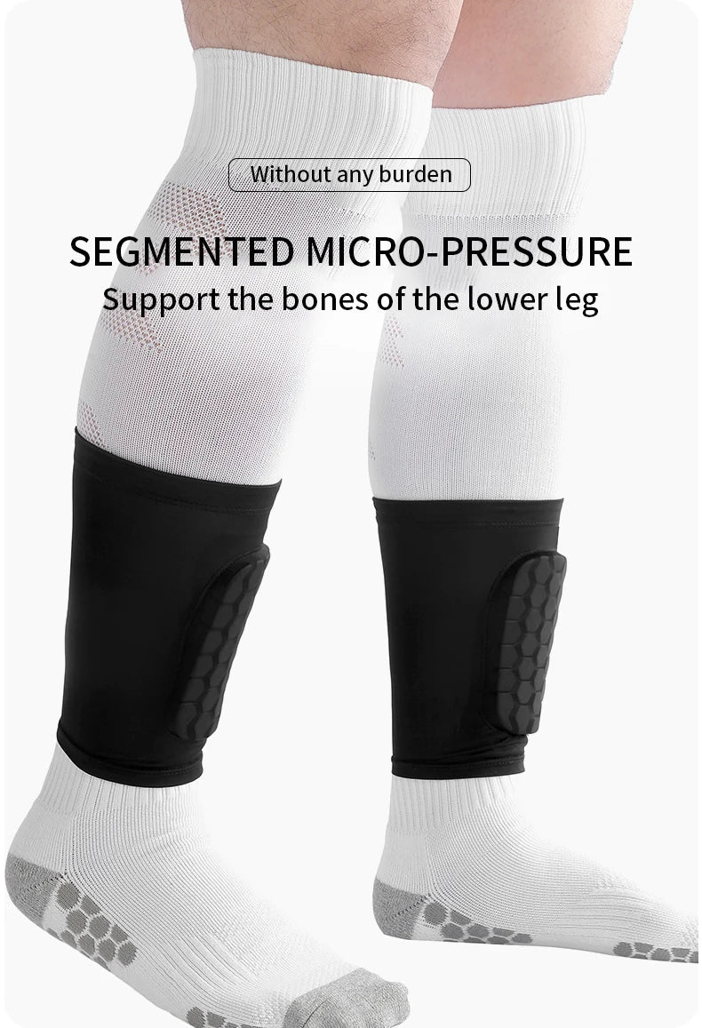 Football Shin Guard Sleeve Covers - Light Elastic Protective Leg Sleeves for Men Women and Teens