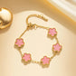 Bracelet2026 Edition Stainless Steel Double Sided Clover Petal Design Gold Plated Five Leaf Charms Gift Idea for Moms Fall