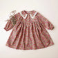 Plush girls' dress - vintage-inspired floral-pattern, cotton, for special occasions and holidays