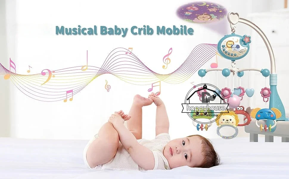 Mobile Crib Remote Music Light Newborn Sensory Toys