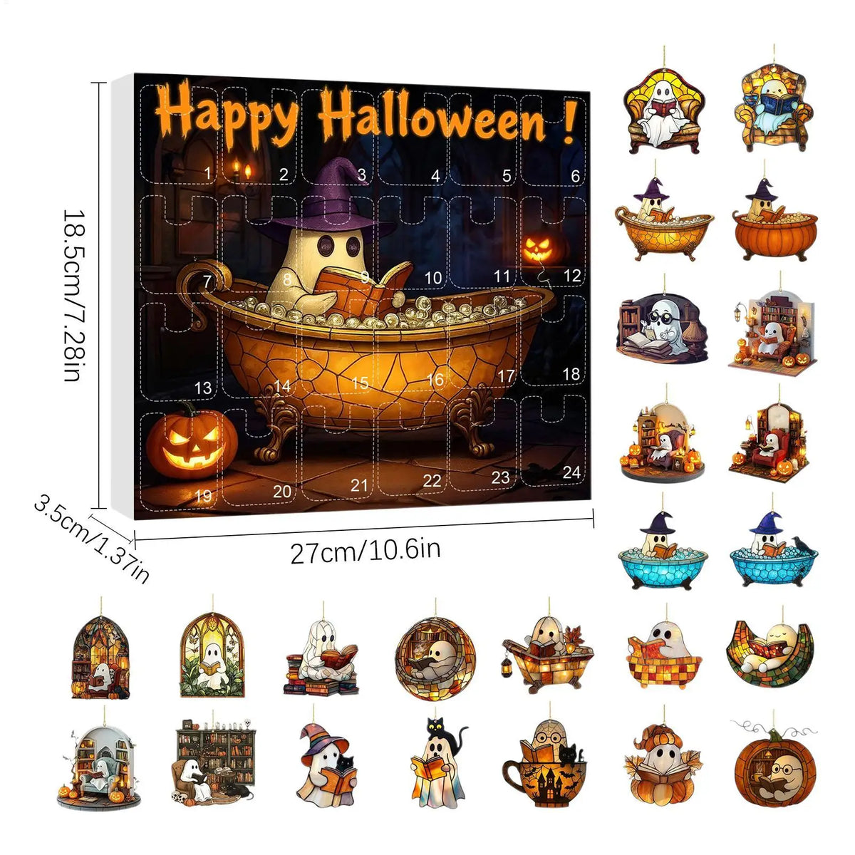Advent Halloween Calendar 24 Days Ghost Pendant Decor