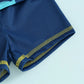 Fast-dry baby boys rash guard swimsuit set - long sleeve zip-up, fish print, polyester, summer beachwear