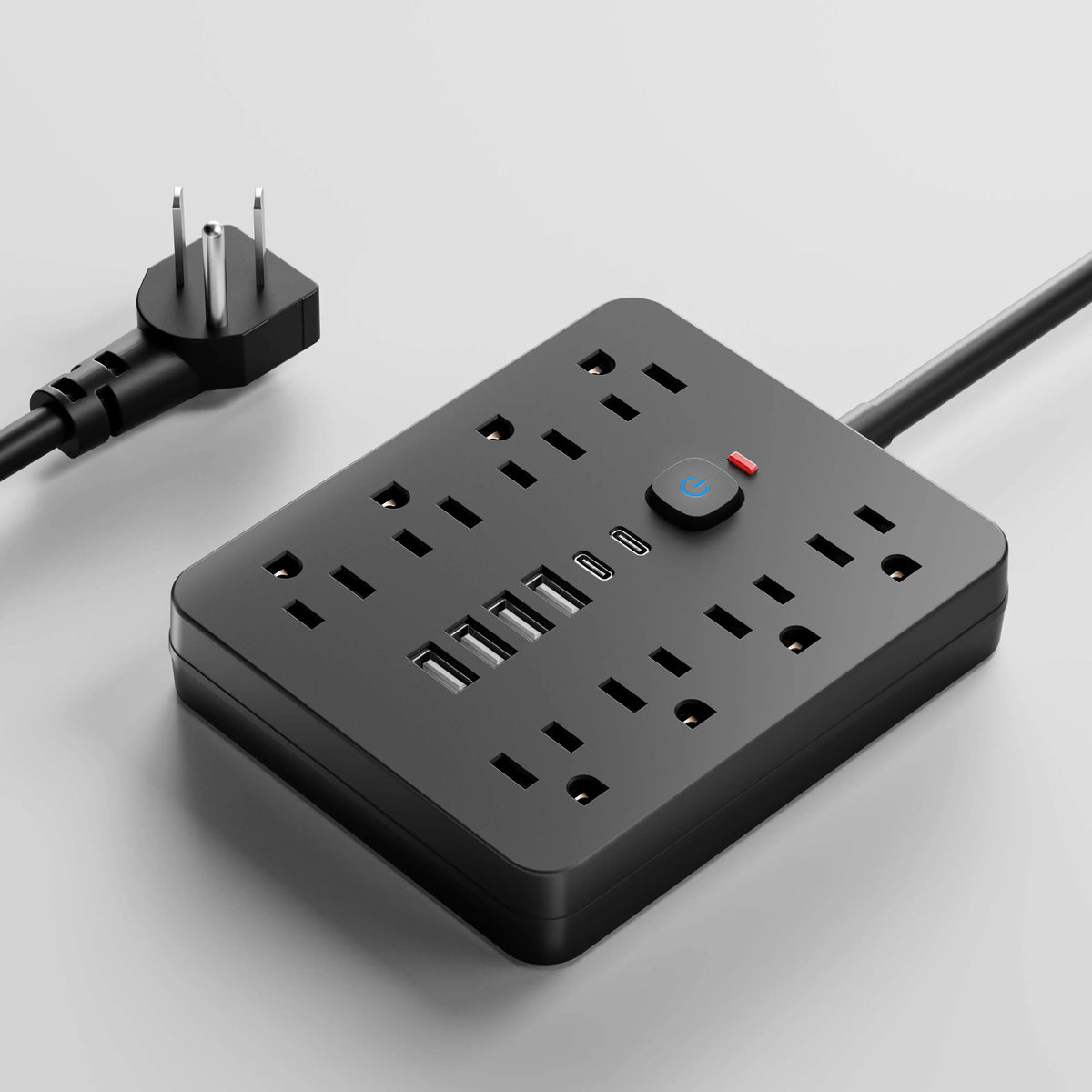 Power 14-in-1 Outlet Surge Protector, 8 AC & 4 USB, Extension Cord for Desktop Charging