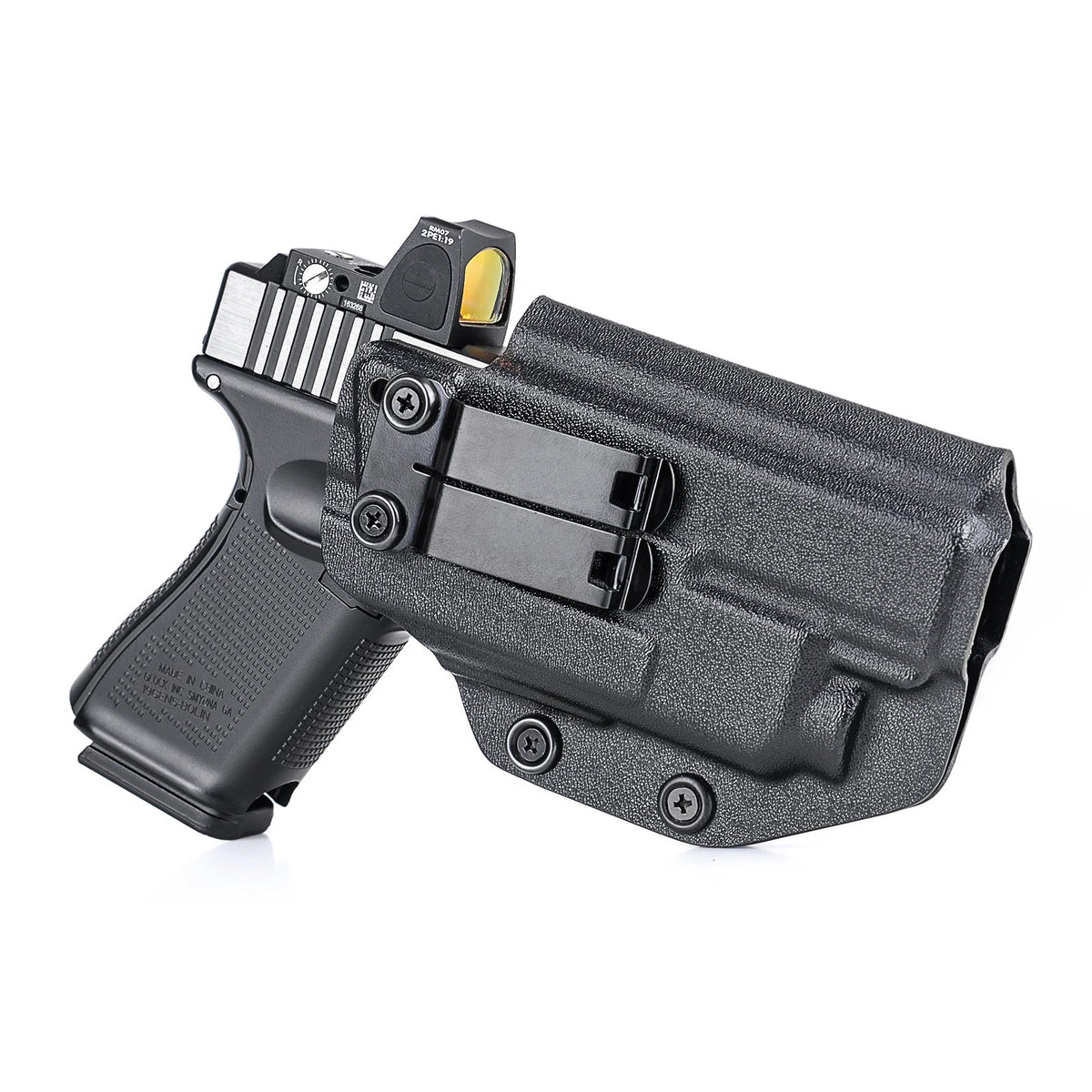 Kydex IWB Holster - TLR-8 Light Compatible, Inside Waistband Concealed Carry, 19 19X 23 25 32 44 45 Compatible