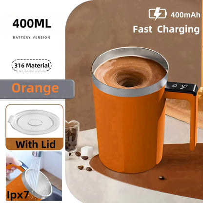 Self Stirring Mug 380ML Stainless Steel Interior USB Battery-Powered Motor-Driven Coffee Cup Back To Work 2025 IP67 Water-Resistant