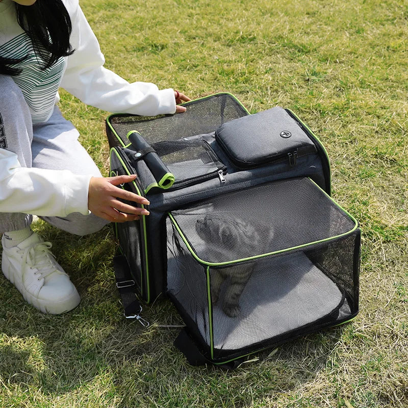 Backpack Cat Breathable Foldable Pet Carrier Outdoor Travel 2025 Large Capacity Ventilated Comfort Fold Flat Storage