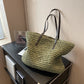 Straw Tote Bag Woven Beach Shoulder Bag Summer 2026 Large Capacity Carryall For Travel And Regular Use