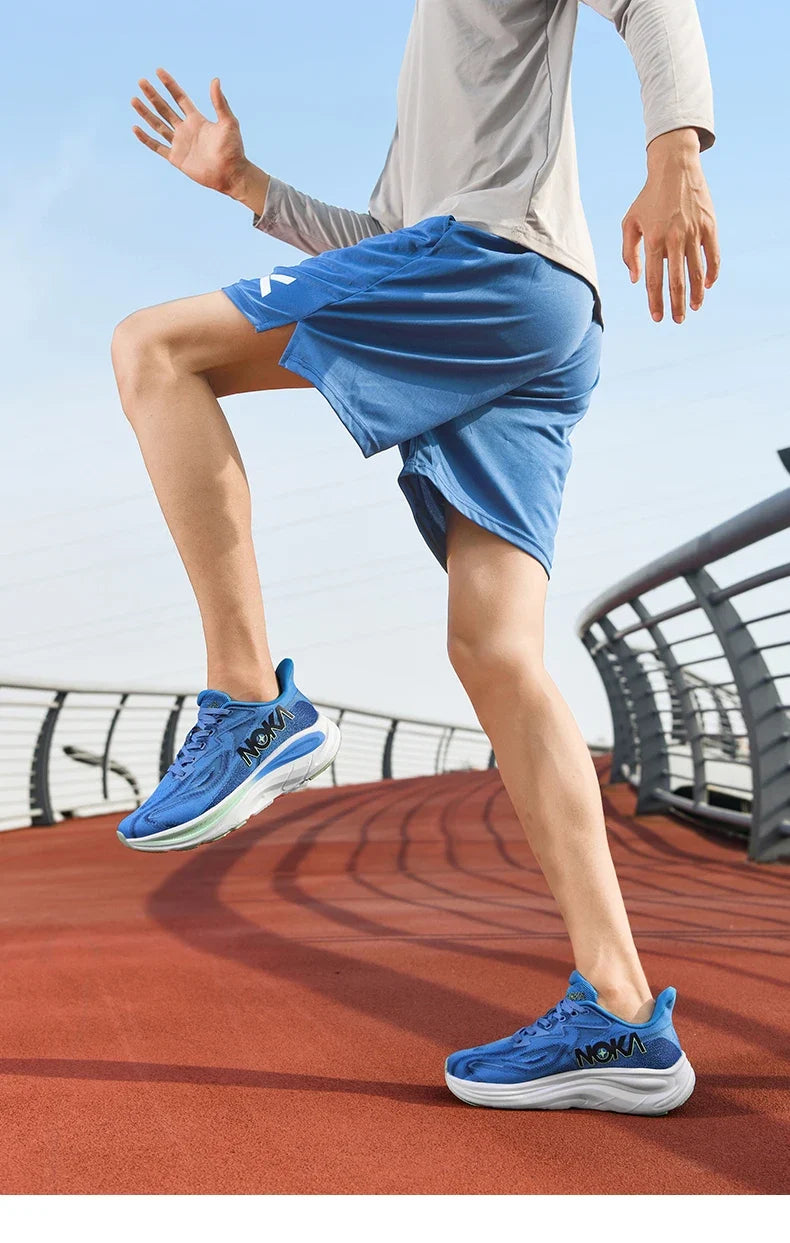 flyknit upper, rubber outsole, spring autumn sport – Breathable lightweight men's running shoe