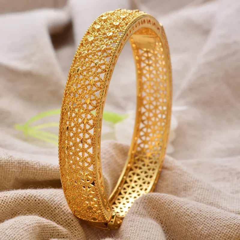 Gold Plated Bangles Deluxe Arabic Wedding Bracelet