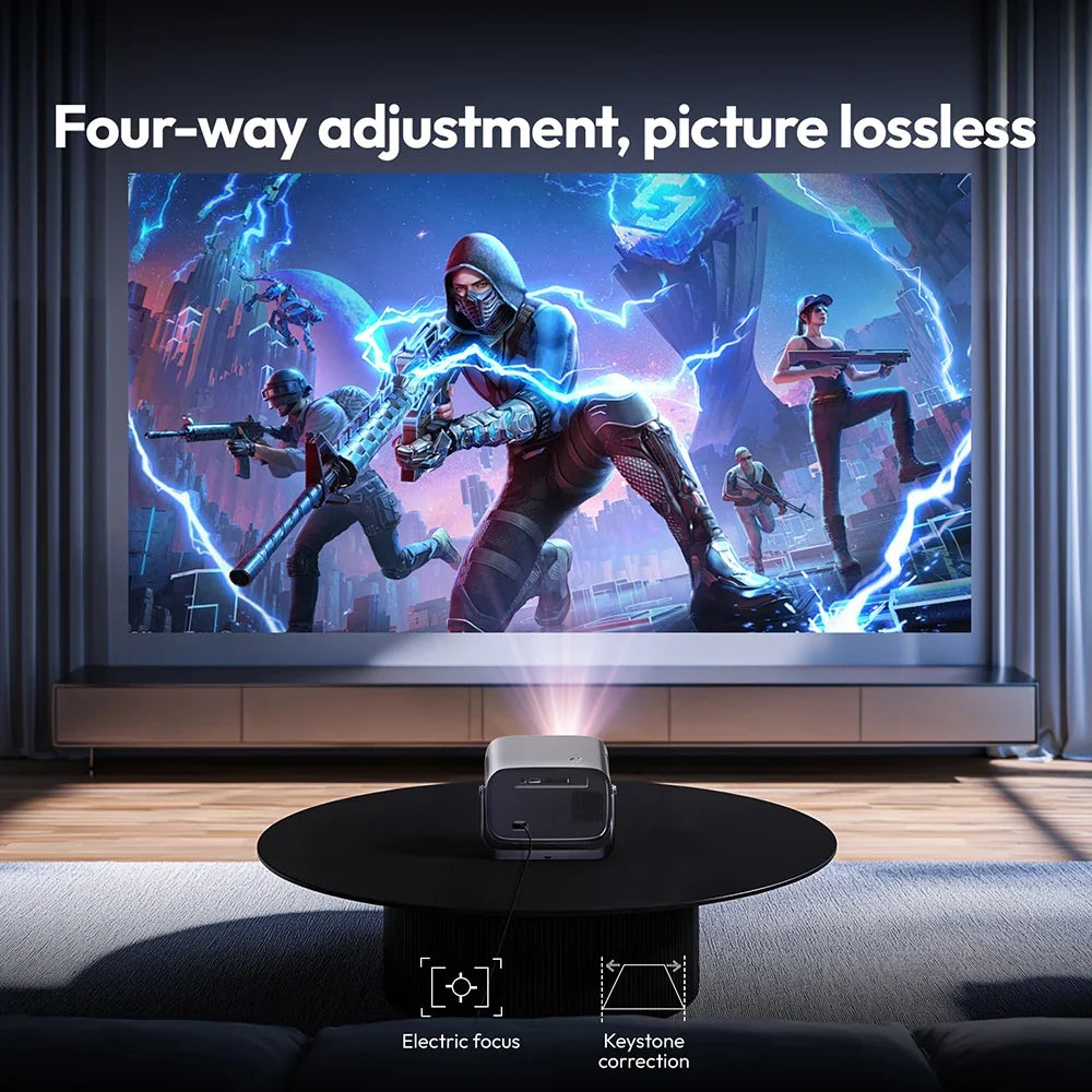 Android2026 Edition Projector A12 Mini 4K Ready 350 ANSI Lumens WiFi 6 Built In Speaker Back To School