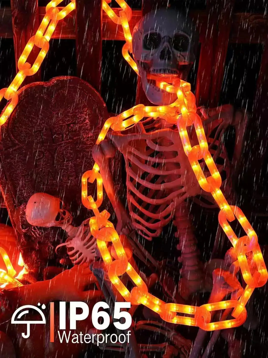 Solar Battery Halloween Chain Lights Water-Resistant 8 Modes
