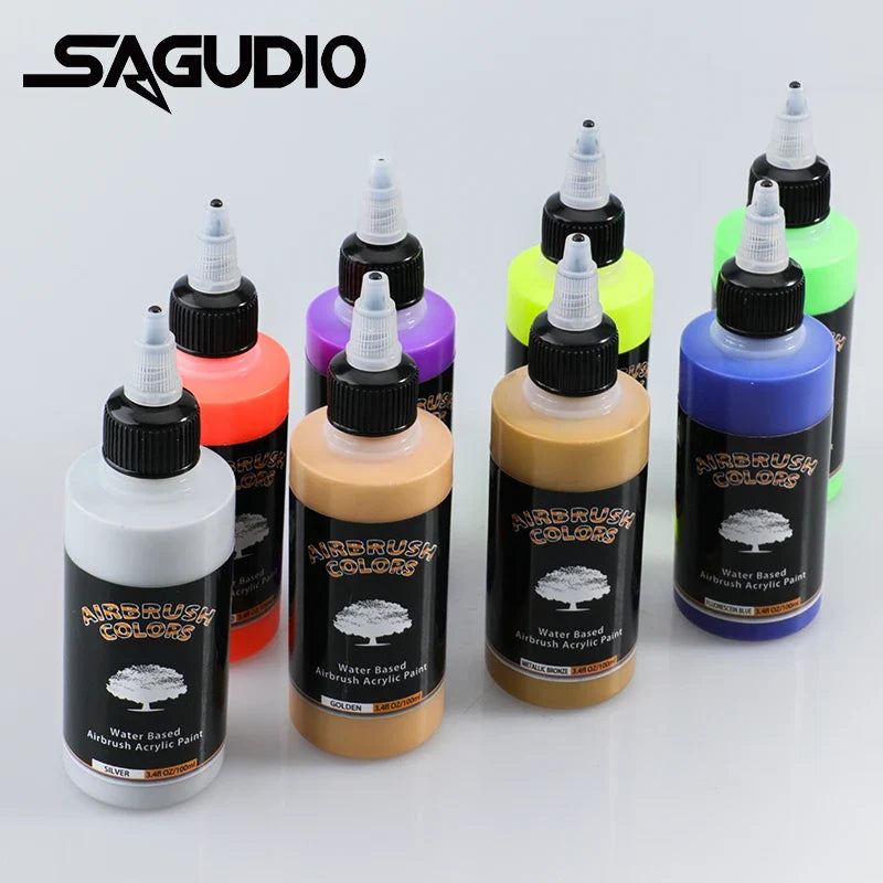 Airbrush2026 Edition Acrylic Paint Kit - 8-Color Water Based Paints for Nail Art, Wood and Fabric DIY Crafts Spring