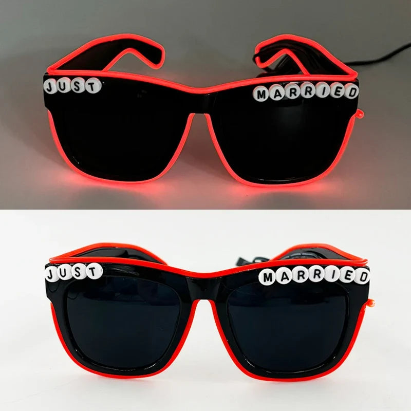LED Retro Flashing Sunglasses - Bachelorette Party Decoration, Women's Men Props