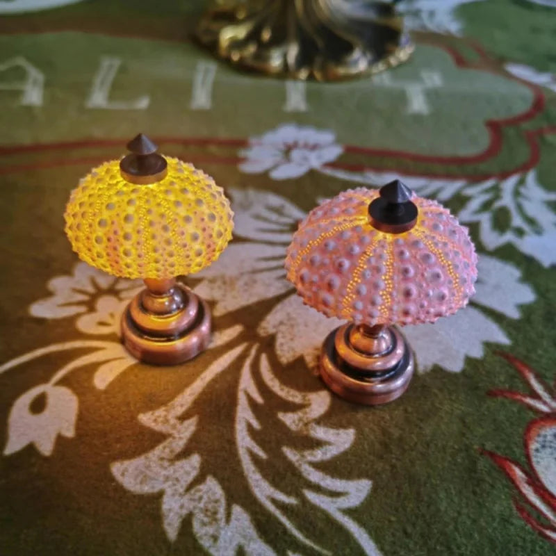 Retro Popular Sea Urchin Night Lamp - Children's Table Lamp for Girls Room Decor