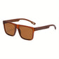 Square Sunglasses Frame Unisex Outdoor Eyewear UV400 Protection Summer 2026 Trend Wood Grain Hinges