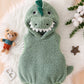 Dinosaur Baby Halloween Romper Plush Hooded Sleeveless