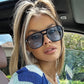 Square Retro Sunglasses - Black Polygonal Fashion Accessories for Gifts