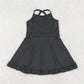 knee-length, cotton-elastane, casual wear for active play – Plush girls' knit dress